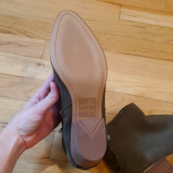 Aldo Green Suede Boots Booties - 7.5 - Picture 9 of 13